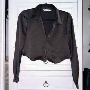 Zara Satin Cropped Shirt